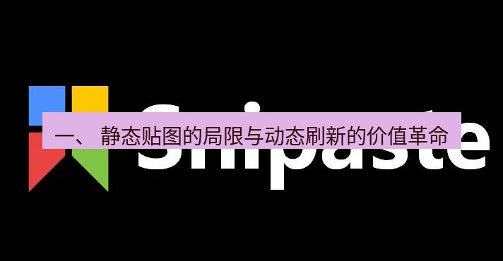 snipaste 一、 静态贴图的局限与动态刷新的价值革命